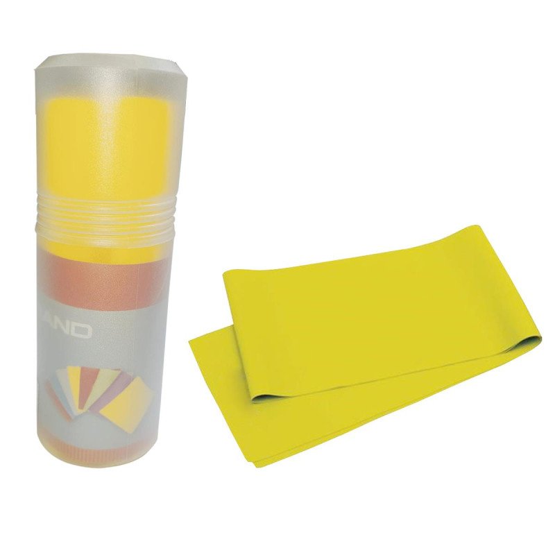 Pilates Bandı Orta Sert 140 x 15 cm Egzersiz Direnç Lastiği Sarı