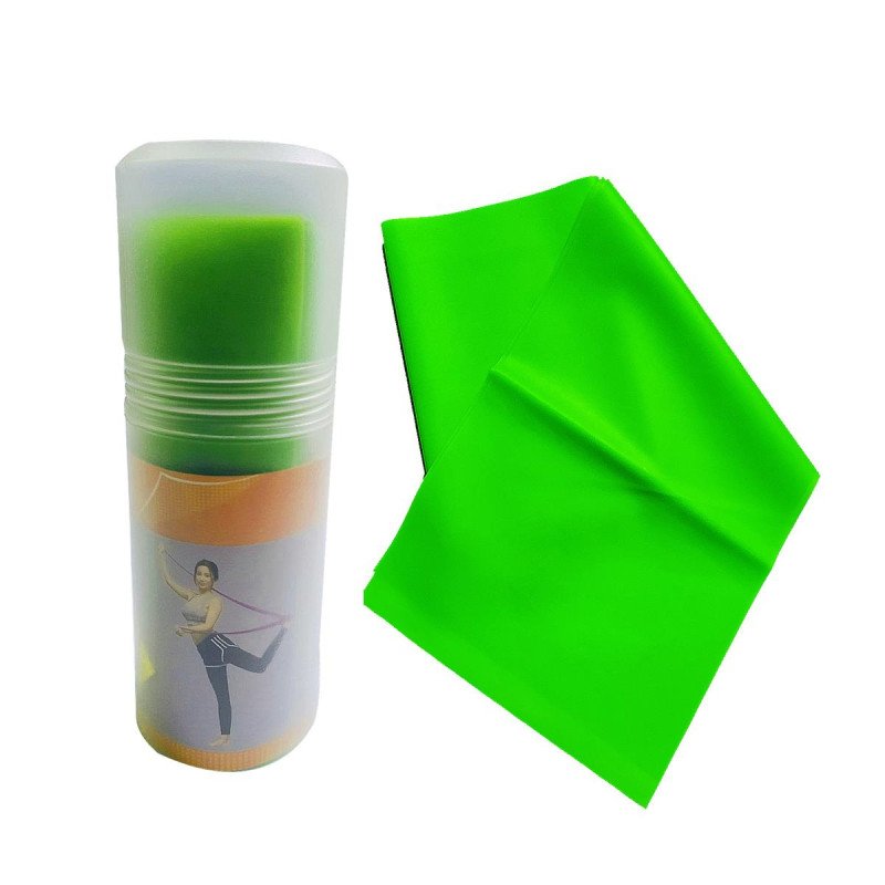 Pilates Bandı Orta Sert 140 x 15 cm Egzersiz Direnç Lastiği Yeşil