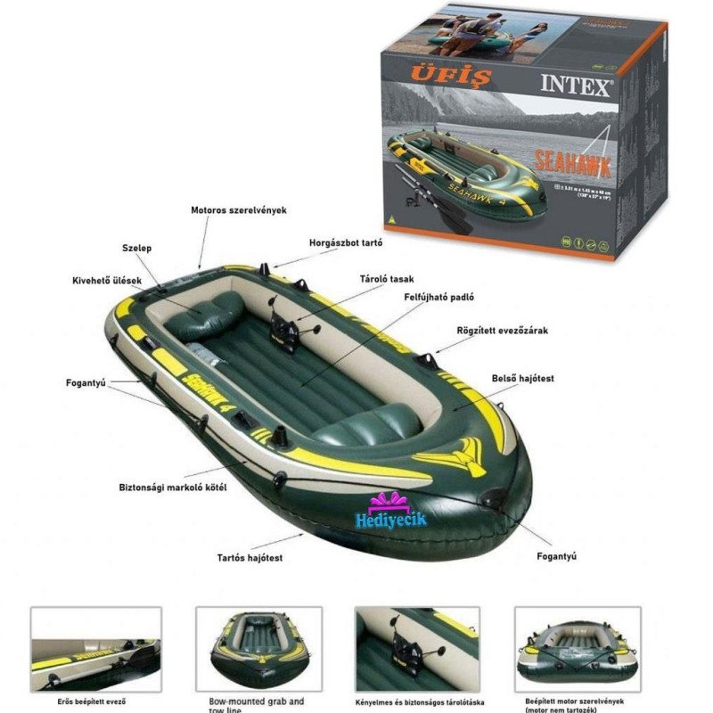 Intex Shehawk 4 Bot Set (Kürek+Pompa) 68351