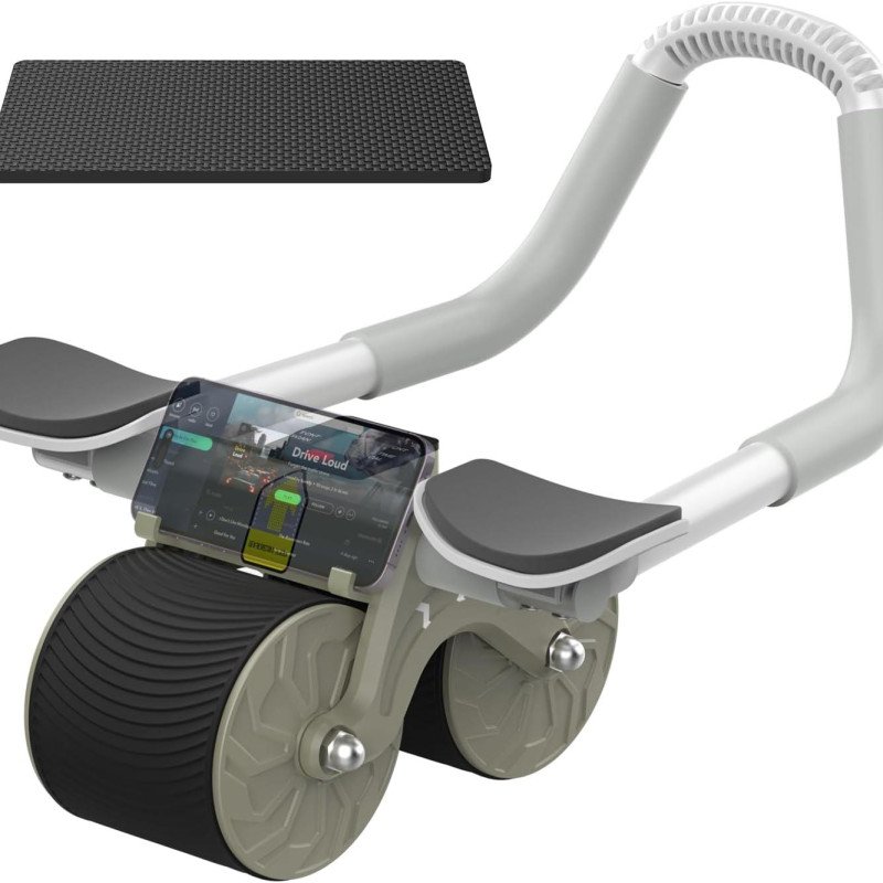 Relife Ab-04 Ab Roller Dirsek Destekli Karın Çalıştırıcı, Otomatik Geri Tepme Özellikli, Diz Matlı Karın Kası Çalıştırıcı, Erkekler ve Kadınlar Için, Karın Kası Antrenmanı, Çift Tekerlekli