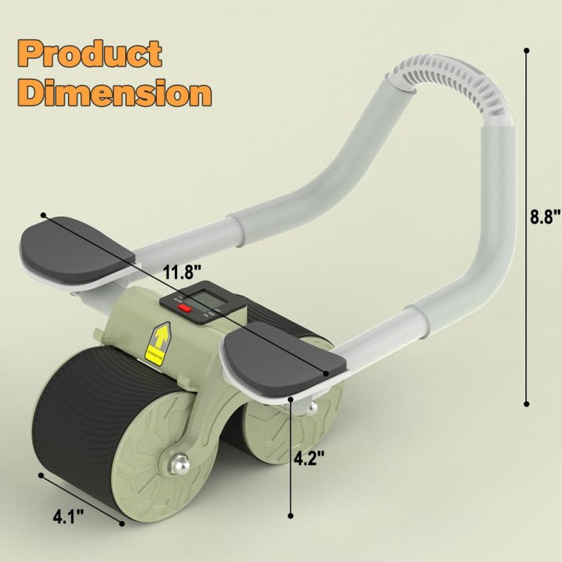 Relife Ab-04 Ab Roller Dirsek Destekli Karın Çalıştırıcı, Otomatik Geri Tepme Özellikli, Diz Matlı Karın Kası Çalıştırıcı, Erkekler ve Kadınlar Için, Karın Kası Antrenmanı, Çift Tekerlekli