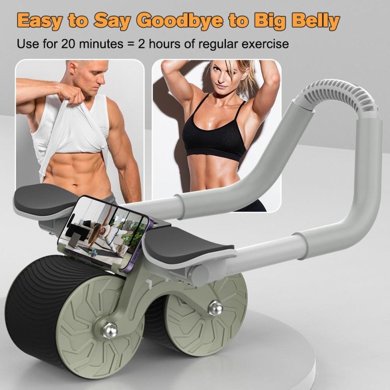 Relife Ab-04 Ab Roller Dirsek Destekli Karın Çalıştırıcı, Otomatik Geri Tepme Özellikli, Diz Matlı Karın Kası Çalıştırıcı, Erkekler ve Kadınlar Için, Karın Kası Antrenmanı, Çift Tekerlekli