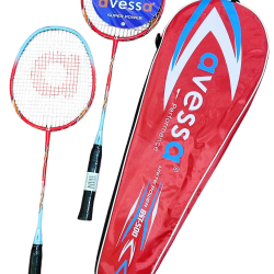Avessa Bst-500K Badmington Profesyonel Raket Set Kırmızı