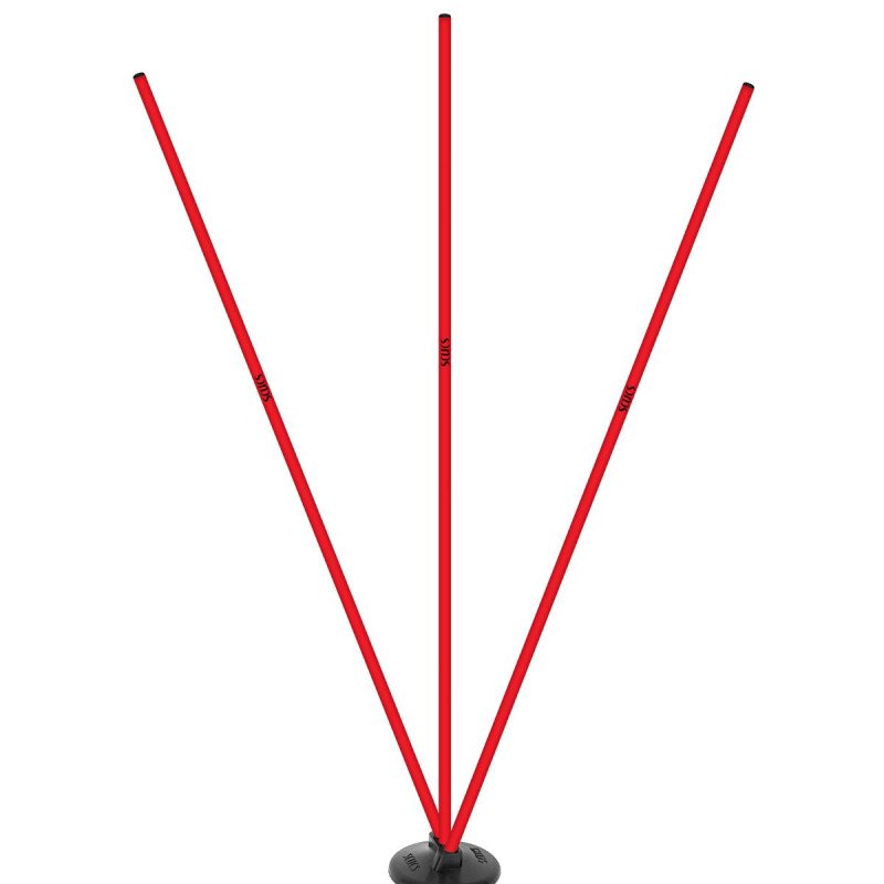 Scucs 1146 Kauçuk Takozlu 3 lü Açılı Çubuk Kırmızı