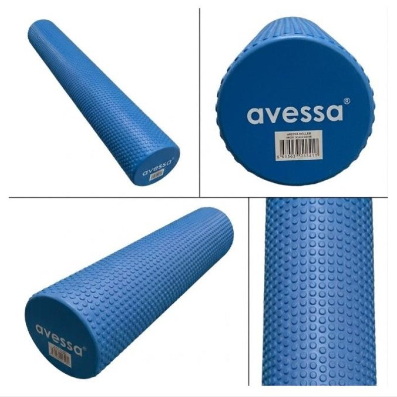 Avessa Afr Masajlı Uzun Foam Roller Mavi 90x15 Cm