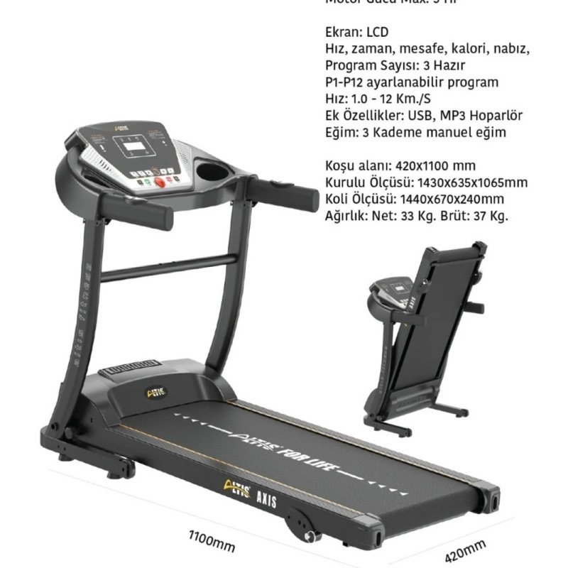AXIS Manuel Eğimli Motorlu Koşu Bandı – Evde Profesyonel Kardiyo Deneyimi