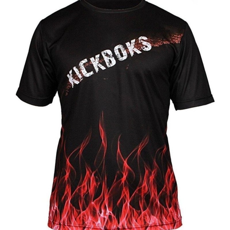 Dijital Baskılı Kick Boks Bisiklet Yaka Spor T-shirt Kbt083