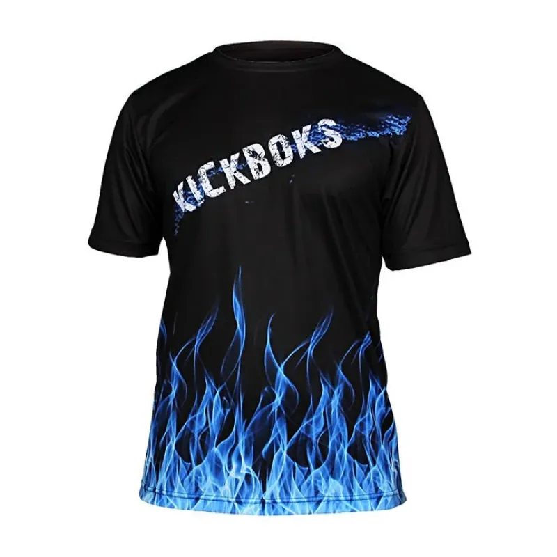 Dijital Baskılı Kick Boks Bisiklet Yaka Spor T-shirt Kbt083