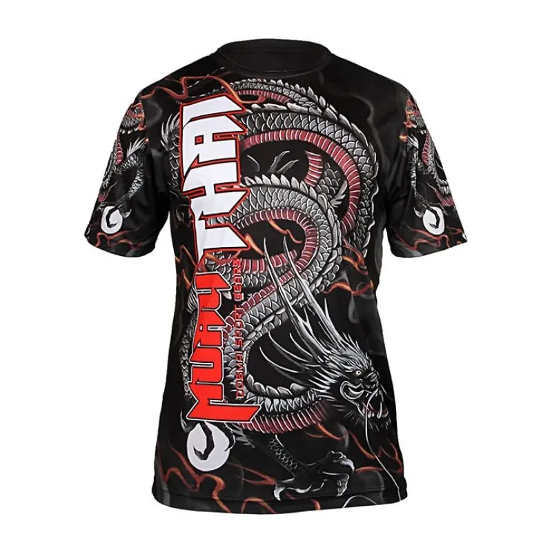 Dijital Baskılı Muay Thai Bisiklet Yaka Spor T-Shirt MTT121
