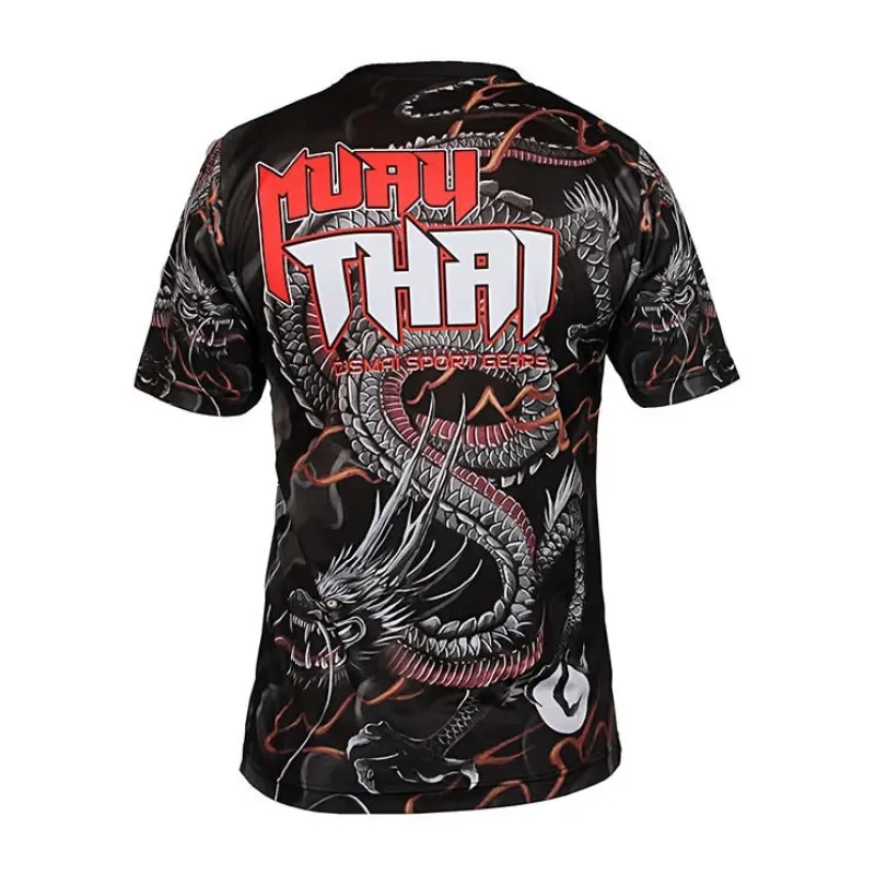 Dijital Baskılı Muay Thai Bisiklet Yaka Spor T-Shirt MTT121